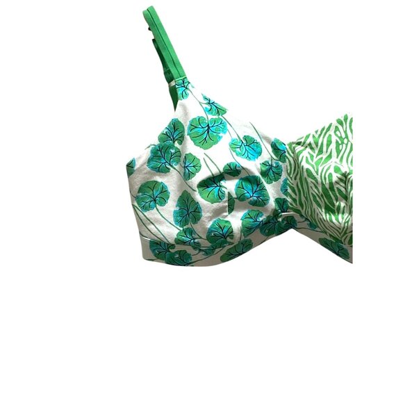 DVF For Target Geranium Leaf & Sea Twig Bralette Green Size XXL Boho Coastal - Picture 6 of 11